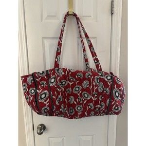 Vera Bradley Red Deco Daisy Red Duffle Bag